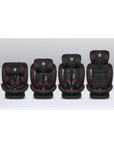 BN-LO-BASTIAAN_I-SIZE_BLACK_RED,Lionelo - Scaun auto Bastiaan i-Size, 4 in 1, Protectie laterala, Cu spatar inclinabil in 4 pozi