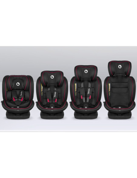 BN-LO-BASTIAAN_I-SIZE_BLACK_RED,Lionelo - Scaun auto Bastiaan i-Size, 4 in 1, Protectie laterala, Cu spatar inclinabil in 4 pozi