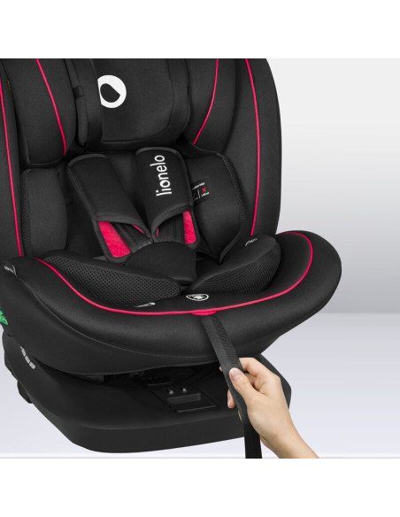 BN-LO-BASTIAAN_I-SIZE_BLACK_RED,Lionelo - Scaun auto Bastiaan i-Size, 4 in 1, Protectie laterala, Cu spatar inclinabil in 4 pozi