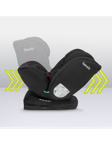 BN-LO-BASTIAAN_I-SIZE_BLACK_RED,Lionelo - Scaun auto Bastiaan i-Size, 4 in 1, Protectie laterala, Cu spatar inclinabil in 4 pozi