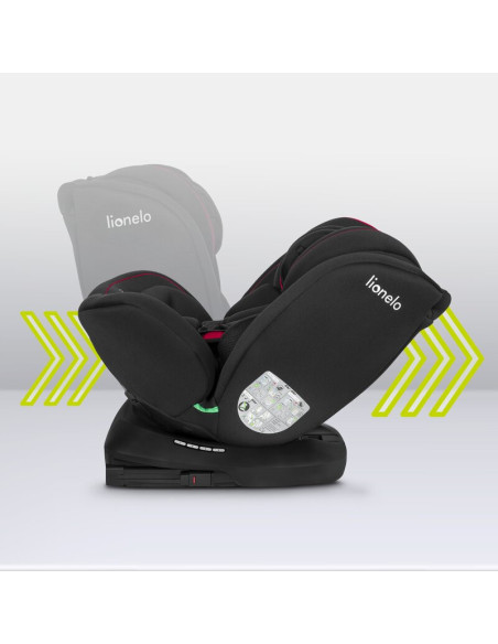 BN-LO-BASTIAAN_I-SIZE_BLACK_RED,Lionelo - Scaun auto Bastiaan i-Size, 4 in 1, Protectie laterala, Cu spatar inclinabil in 4 pozi