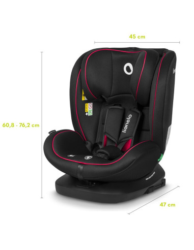 BN-LO-BASTIAAN_I-SIZE_BLACK_RED,Lionelo - Scaun auto Bastiaan i-Size, 4 in 1, Protectie laterala, Cu spatar inclinabil in 4 pozi