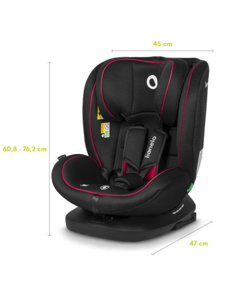 BN-LO-BASTIAAN_I-SIZE_BLACK_RED,Lionelo - Scaun auto Bastiaan i-Size, 4 in 1, Protectie laterala, Cu spatar inclinabil in 4 pozi