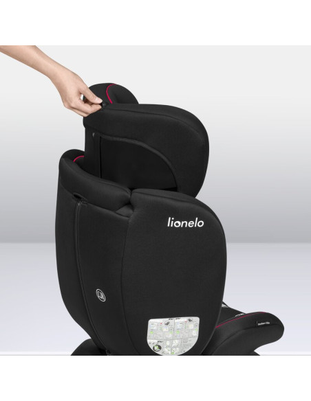 BN-LO-BASTIAAN_I-SIZE_BLACK_RED,Lionelo - Scaun auto Bastiaan i-Size, 4 in 1, Protectie laterala, Cu spatar inclinabil in 4 pozi