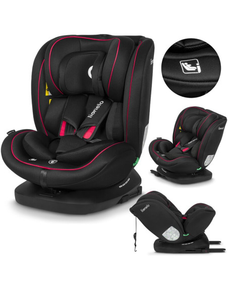 BN-LO-BASTIAAN_I-SIZE_BLACK_RED,Lionelo - Scaun auto Bastiaan i-Size, 4 in 1, Protectie laterala, Cu spatar inclinabil in 4 pozi