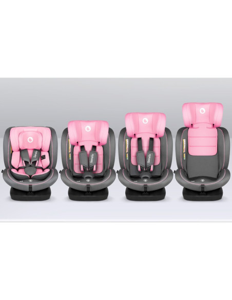 BN-LO-BASTIAAN_I-SIZE_PINK_BABY,Lionelo - Scaun auto Bastiaan i-Size, 4 in 1, Protectie laterala, Cu spatar inclinabil in 4 pozi