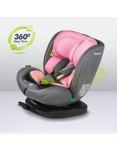 BN-LO-BASTIAAN_I-SIZE_PINK_BABY,Lionelo - Scaun auto Bastiaan i-Size, 4 in 1, Protectie laterala, Cu spatar inclinabil in 4 pozi