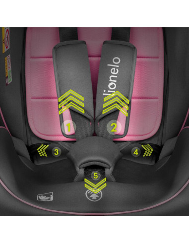 BN-LO-BASTIAAN_I-SIZE_PINK_BABY,Lionelo - Scaun auto Bastiaan i-Size, 4 in 1, Protectie laterala, Cu spatar inclinabil in 4 pozi