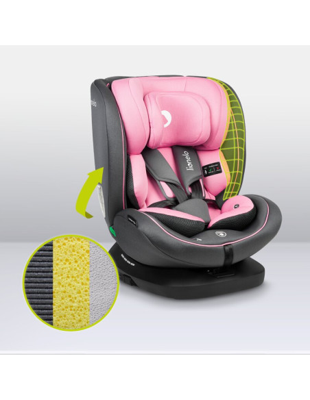 BN-LO-BASTIAAN_I-SIZE_PINK_BABY,Lionelo - Scaun auto Bastiaan i-Size, 4 in 1, Protectie laterala, Cu spatar inclinabil in 4 pozi