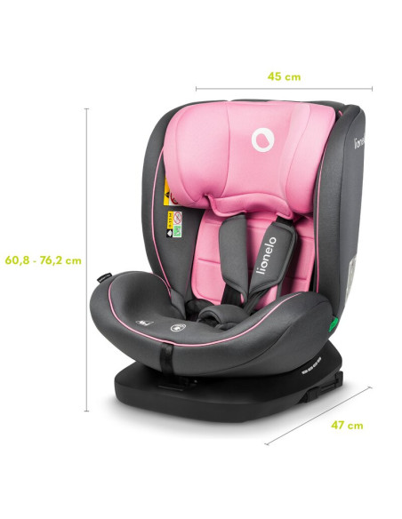 BN-LO-BASTIAAN_I-SIZE_PINK_BABY,Lionelo - Scaun auto Bastiaan i-Size, 4 in 1, Protectie laterala, Cu spatar inclinabil in 4 pozi