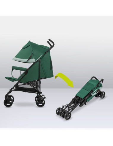 BN-LO-ELIA_GREEN_FOREST,Lionelo - Carucior sport Elia, Cu husa de picioare, Cu plasa de tantari, Conform cu standardul european 