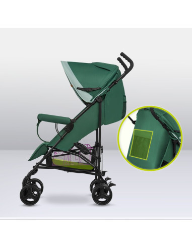 BN-LO-ELIA_GREEN_FOREST,Lionelo - Carucior sport Elia, Cu husa de picioare, Cu plasa de tantari, Conform cu standardul european 