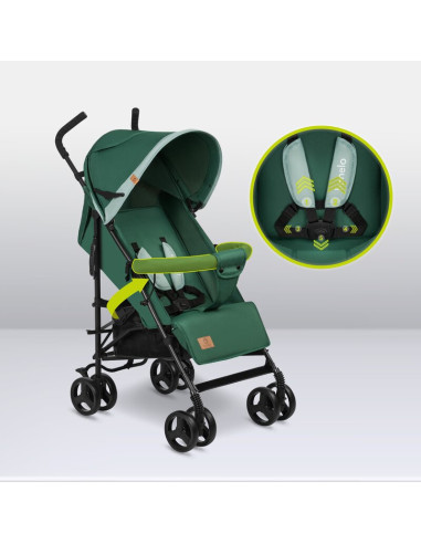 BN-LO-ELIA_GREEN_FOREST,Lionelo - Carucior sport Elia, Cu husa de picioare, Cu plasa de tantari, Conform cu standardul european 