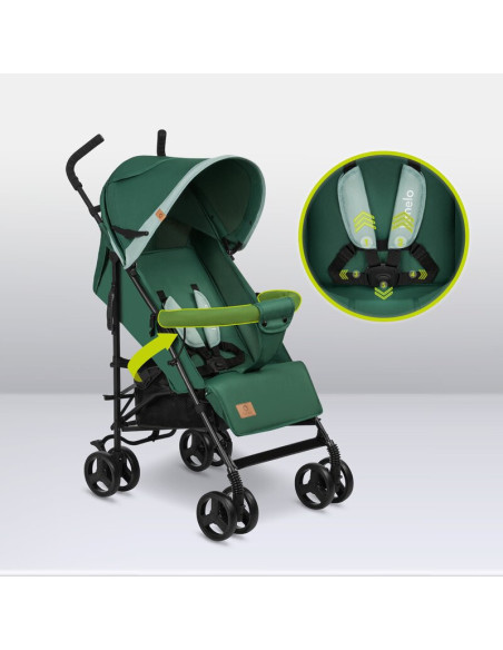 BN-LO-ELIA_GREEN_FOREST,Lionelo - Carucior sport Elia, Cu husa de picioare, Cu plasa de tantari, Conform cu standardul european 