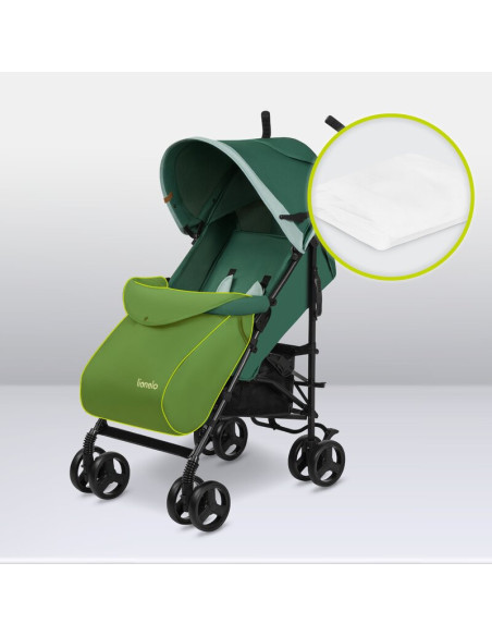 BN-LO-ELIA_GREEN_FOREST,Lionelo - Carucior sport Elia, Cu husa de picioare, Cu plasa de tantari, Conform cu standardul european 