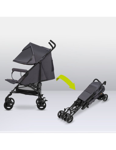 BN-LO-ELIA_GREY_WHITE,Lionelo - Carucior sport Elia, Cu husa de picioare, Cu plasa de tantari, Conform cu standardul european de