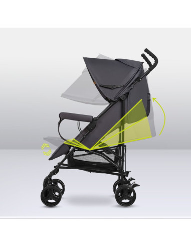 BN-LO-ELIA_GREY_WHITE,Lionelo - Carucior sport Elia, Cu husa de picioare, Cu plasa de tantari, Conform cu standardul european de