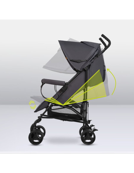 BN-LO-ELIA_GREY_WHITE,Lionelo - Carucior sport Elia, Cu husa de picioare, Cu plasa de tantari, Conform cu standardul european de