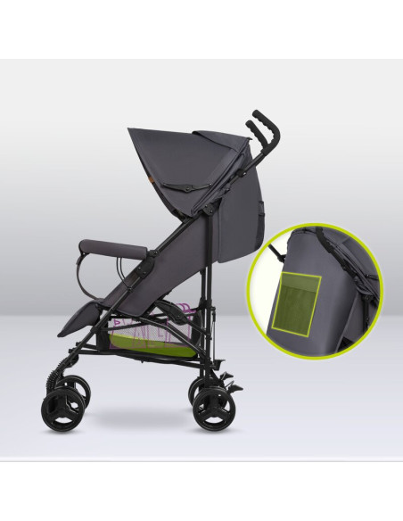 BN-LO-ELIA_GREY_WHITE,Lionelo - Carucior sport Elia, Cu husa de picioare, Cu plasa de tantari, Conform cu standardul european de