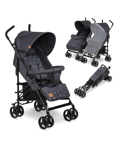 BN-LO-ELIA_GREY_WHITE,Lionelo - Carucior sport Elia, Cu husa de picioare, Cu plasa de tantari, Conform cu standardul european de