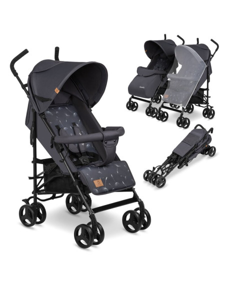 BN-LO-ELIA_GREY_WHITE,Lionelo - Carucior sport Elia, Cu husa de picioare, Cu plasa de tantari, Conform cu standardul european de