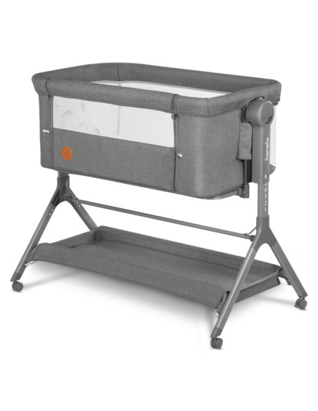 BN-LO-LEONIE_PLUS_GREY_STONE,Lionelo - Patut co-sleeper Leonie Plus, Pliabil, Cu sistem de leganare, Cu setare unghiulara, Regla