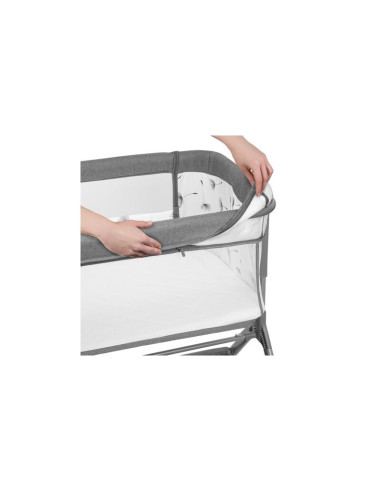 BN-LO-LEONIE_PLUS_GREY_STONE,Lionelo - Patut co-sleeper Leonie Plus, Pliabil, Cu sistem de leganare, Cu setare unghiulara, Regla