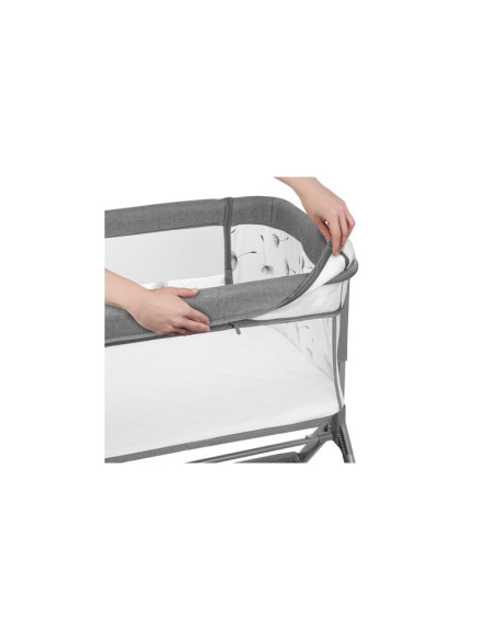 BN-LO-LEONIE_PLUS_GREY_STONE,Lionelo - Patut co-sleeper Leonie Plus, Pliabil, Cu sistem de leganare, Cu setare unghiulara, Regla