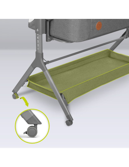 BN-LO-LEONIE_PLUS_GREY_STONE,Lionelo - Patut co-sleeper Leonie Plus, Pliabil, Cu sistem de leganare, Cu setare unghiulara, Regla