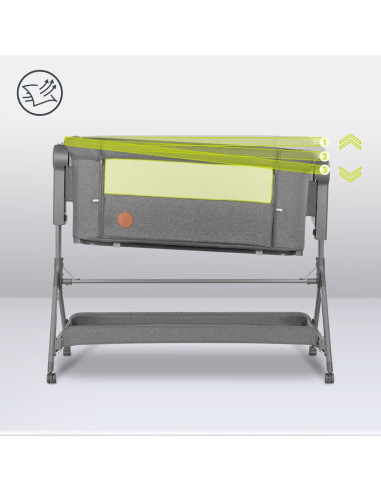 BN-LO-LEONIE_PLUS_GREY_STONE,Lionelo - Patut co-sleeper Leonie Plus, Pliabil, Cu sistem de leganare, Cu setare unghiulara, Regla
