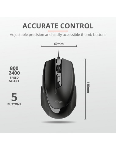 Mouse Trust Voca Comfort Mouse, negru,TR-23650 Mouse Trust Voca Comfort Mouse, negru,TR-23650
