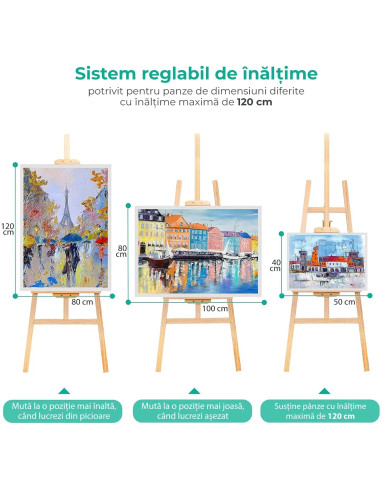 Sevalet pictura - inaltime reglabila maxim 175 cm