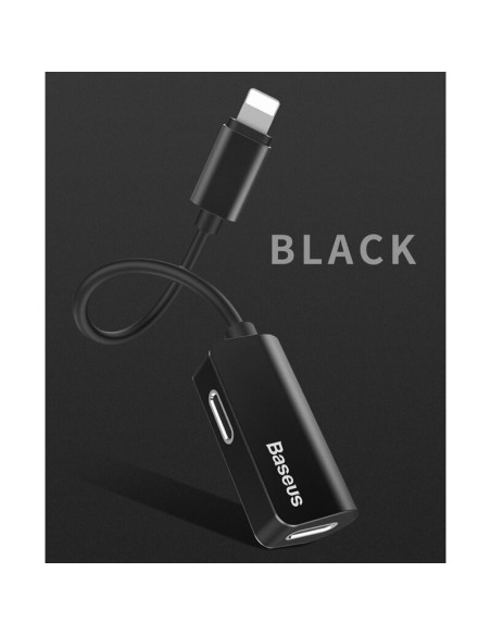 CALL37-01,ADAPTOR Incarcare si audio Baseus, 1 x Ligthning (T) la 2 x Lightning (M), lungime cablu 12 cm, negru "CALL37-01" - 69