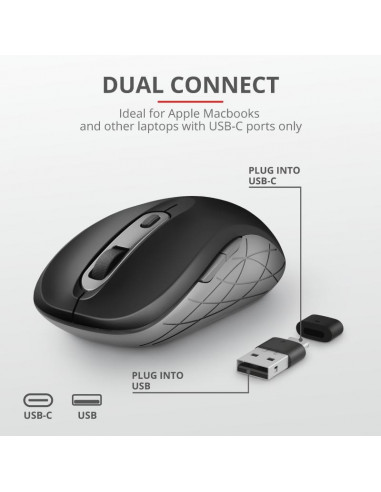 Mouse Trust Duco Dual Connect, Wireless, negru,TR-23613
