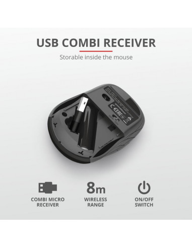 Mouse Trust Duco Dual Connect, Wireless, negru,TR-23613