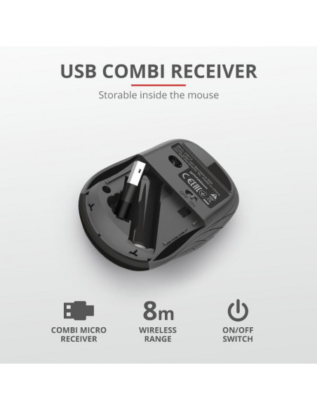 Mouse Trust Duco Dual Connect, Wireless, negru,TR-23613
