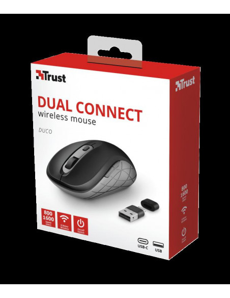Mouse Trust Duco Dual Connect, Wireless, negru,TR-23613