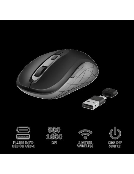 Mouse Trust Duco Dual Connect, Wireless, negru,TR-23613