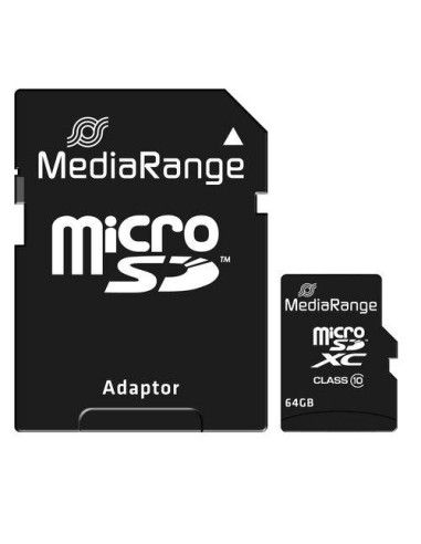 MR955,MediaRange Micro SDHC 64GB Class 10 with SD adapter "MR955" (timbru verde 0.03 lei)