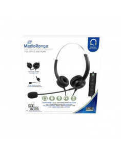 MROS304,MediaRange Corded stereo USB headset with microphone and control panel "MROS304" (timbru verde 0.8 lei)