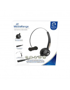MROS305,MediaRange Wireless mono headset with microphone, 180mAh battery, black "MROS305" (timbru verde 0.8 lei)