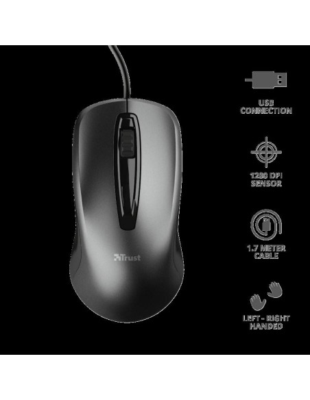 Mouse Trust Carve, USB Mouse, negru,TR-23733