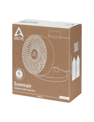 AEBRZ00025A,VENTILATOR de BIROU Arctic "Summair", alb, pliabil, 112 mm, 2800 rpm, conectare prin USB-A, grila detasabila "AEBRZ0
