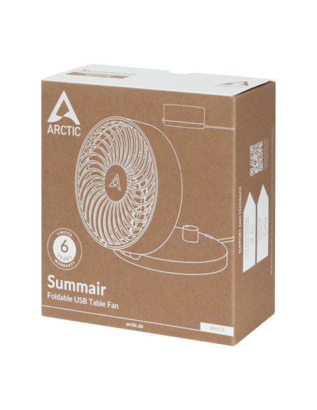 AEBRZ00025A,VENTILATOR de BIROU Arctic "Summair", alb, pliabil, 112 mm, 2800 rpm, conectare prin USB-A, grila detasabila "AEBRZ0