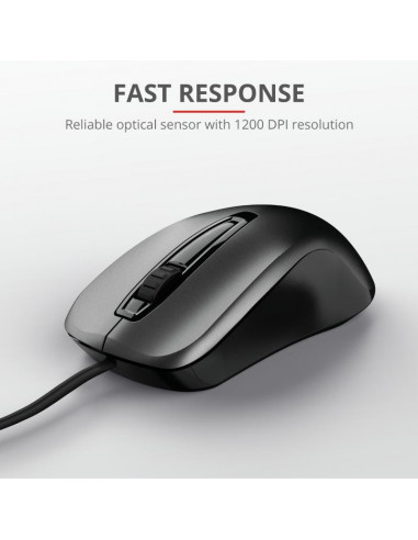 Mouse Trust Carve, USB Mouse, negru,TR-23733