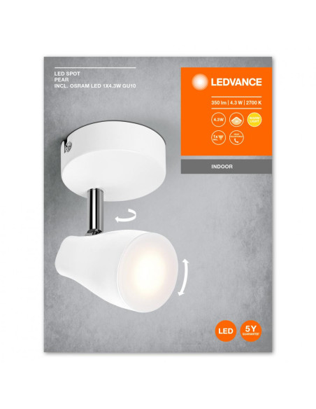 000004058075826410,LED SPOT PEAR 1X4.3W 827 GU10 WT LEDV "000004058075826410" (timbru verde 0.8 lei)