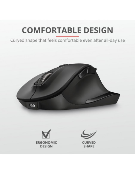 Mouse Trust Fyda, Rechargeable Wireless, negru,TR-23804