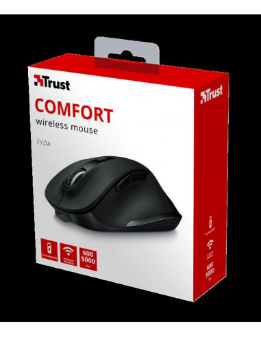 Mouse Trust Fyda, Rechargeable Wireless, negru,TR-23804