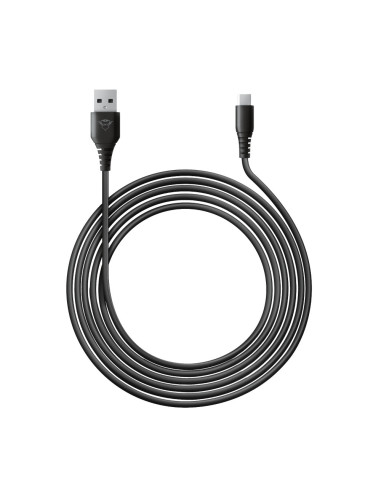 24168,Cablu de date Trust GXT 226 Play & Charge, USB - USB-C, 3m, Negru