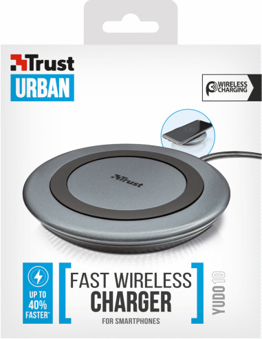 22362,Incarcator wireless Trust Yudo10, 10W, Gri